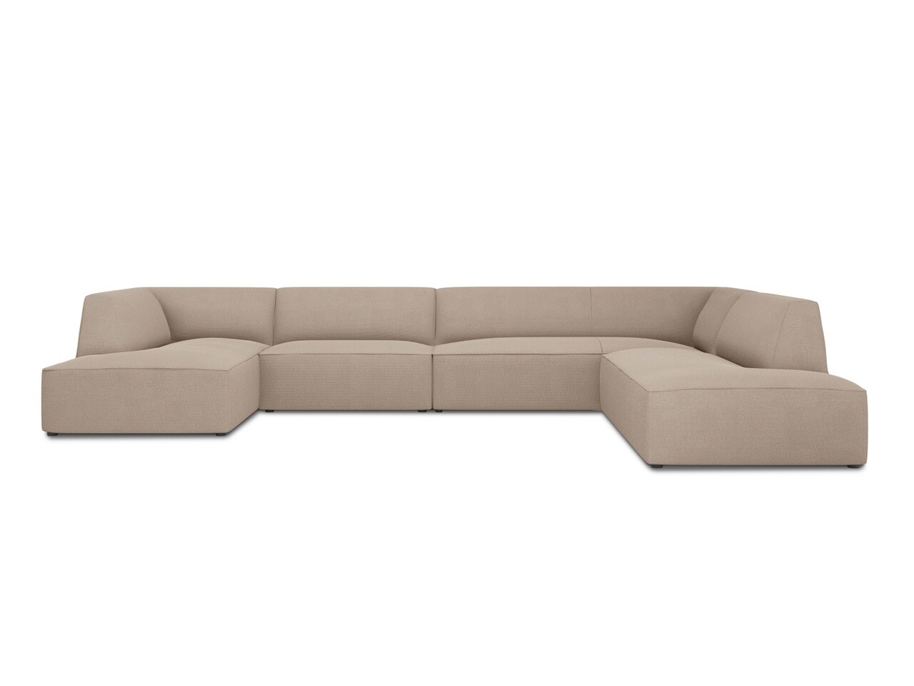 Coltar panoramic dreapta 7 locuri, Ruby, Micadoni Home, BL, 366x273x69 cm, poliester, bej inchis - imagine 7